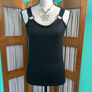 Love Black Cut Out Fitted Tank Top